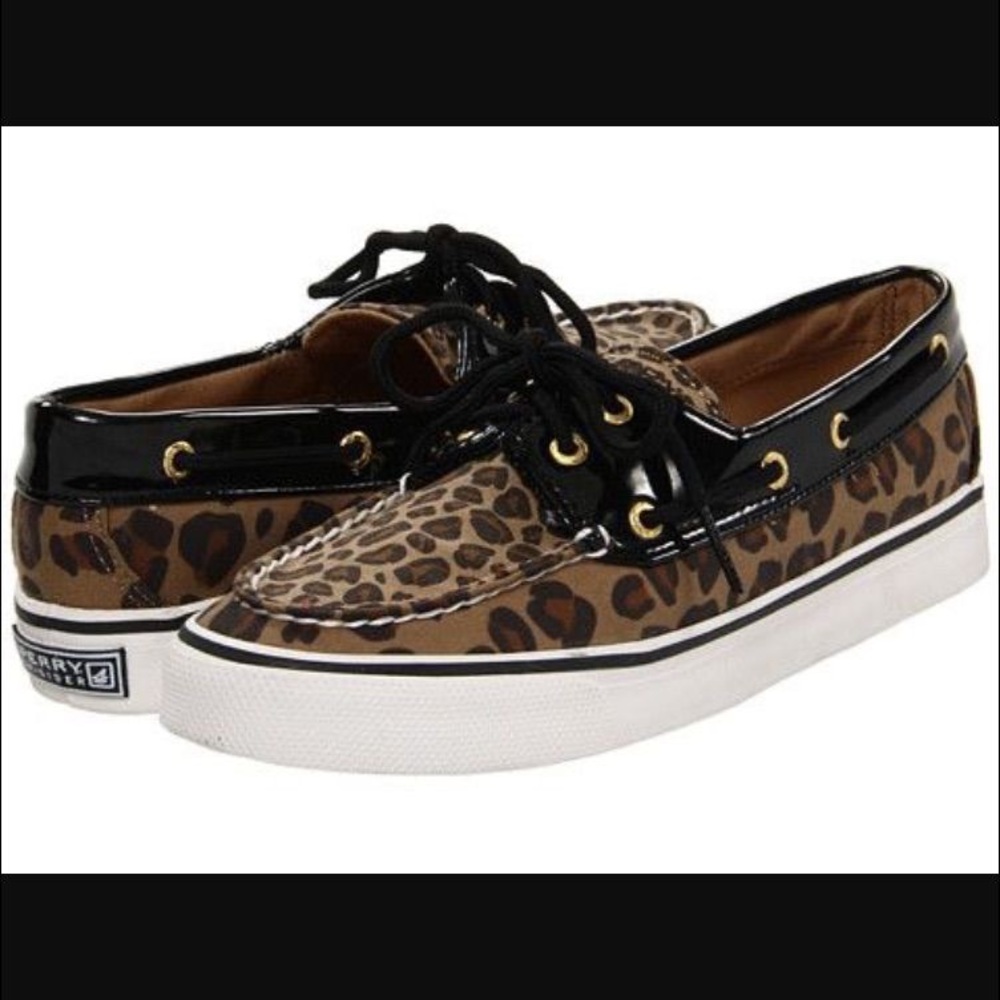 Cheetah Print Patent Leather Sperrys